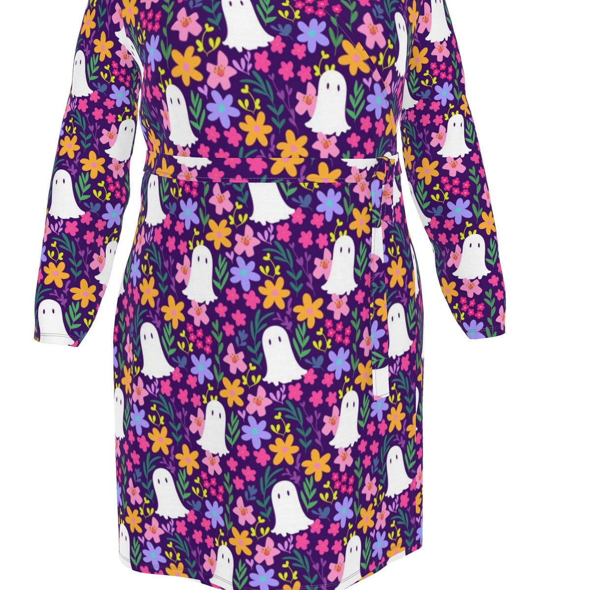 Boos and Flowers Wrap Dress | Regular or Long | 2XS-7XL