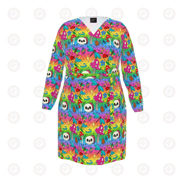 Bright Spring Rainbow Wrap Dress UK 4 -26