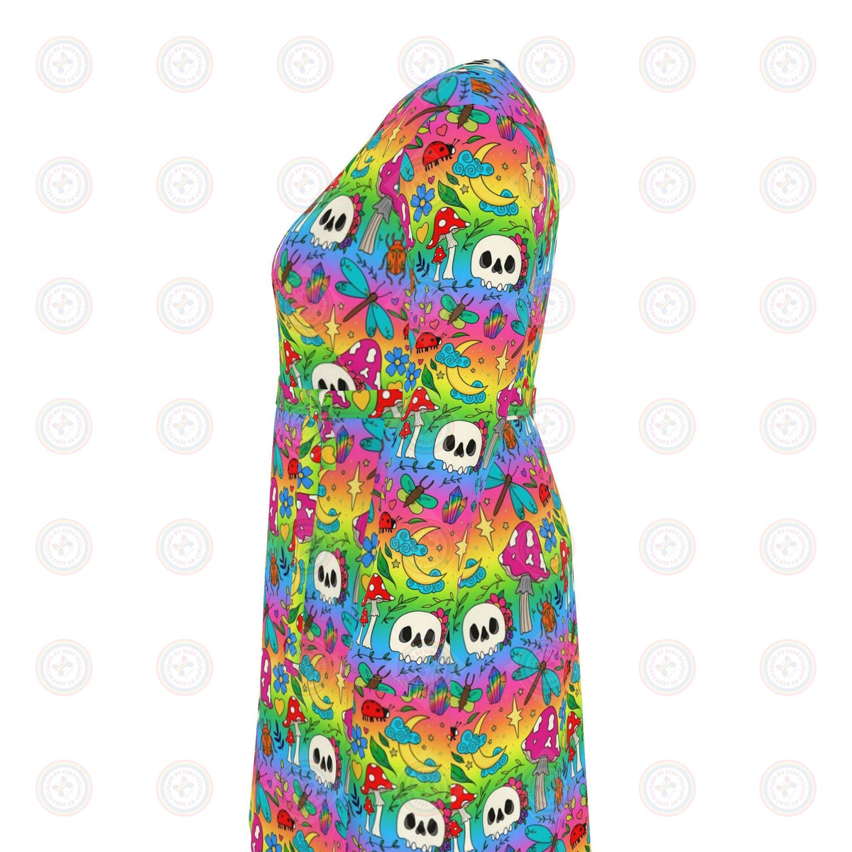 Bright Spring Rainbow Wrap Dress UK 4 -26