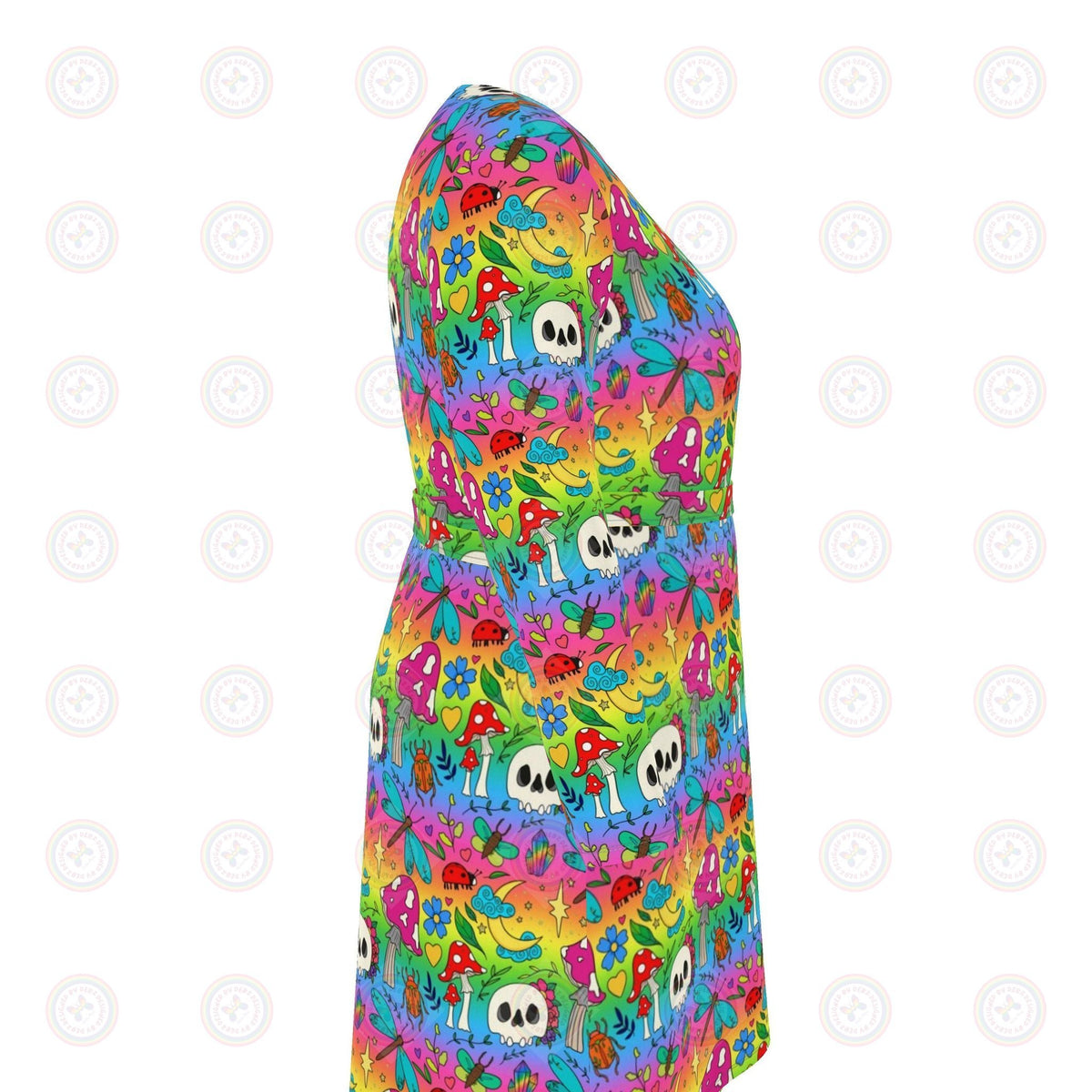 Bright Spring Rainbow Wrap Dress UK 4 -26