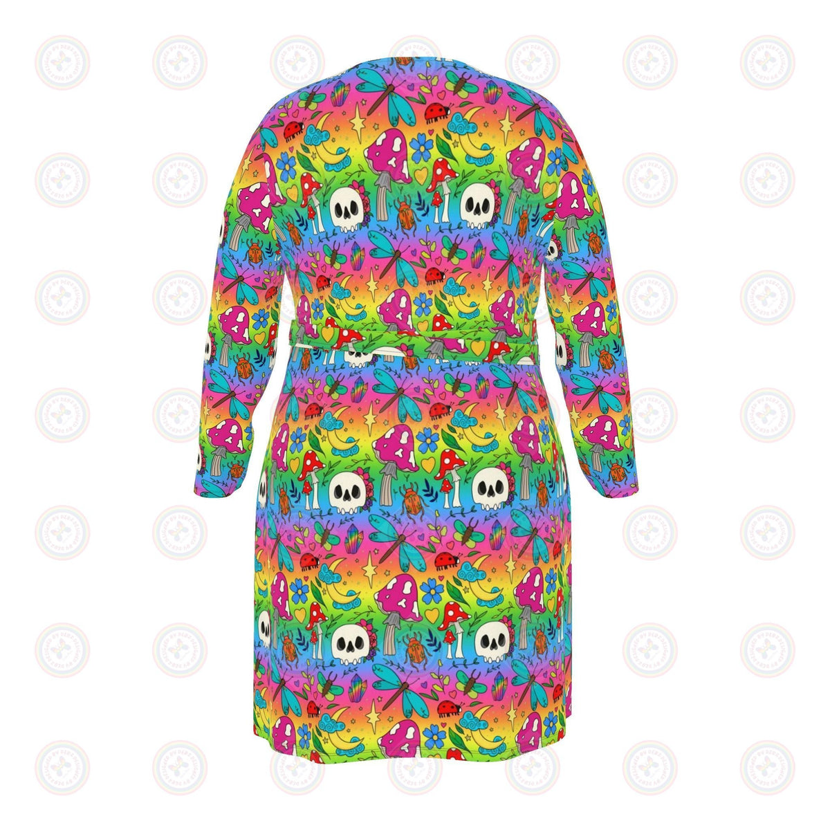 Bright Spring Rainbow Wrap Dress UK 4 -26