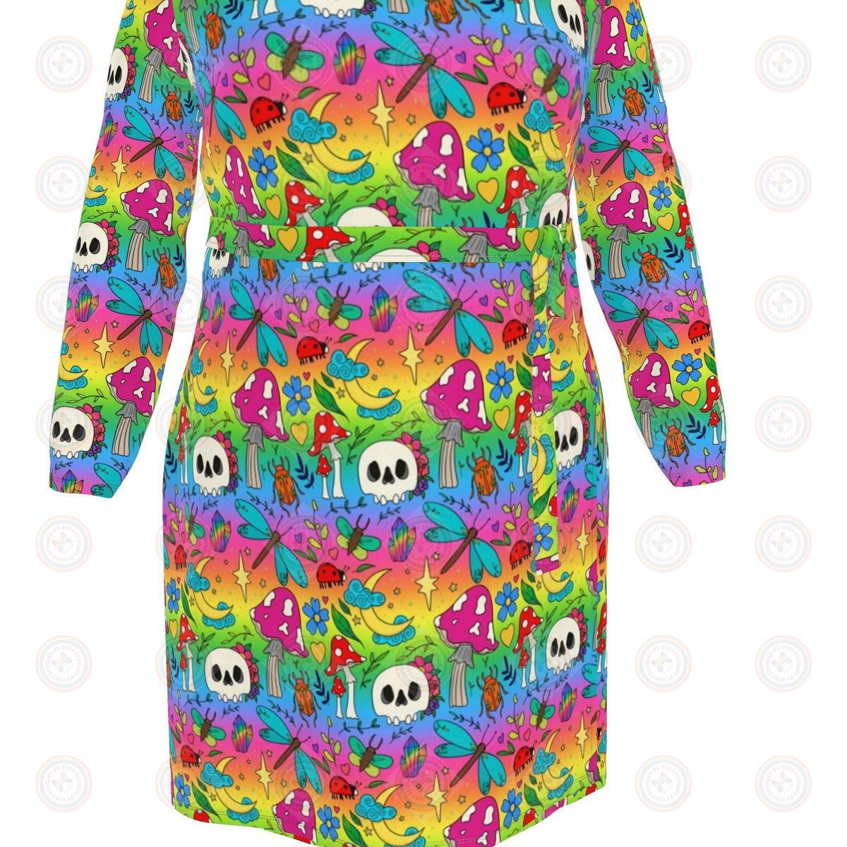 Bright Spring Rainbow Wrap Dress UK 4 -26