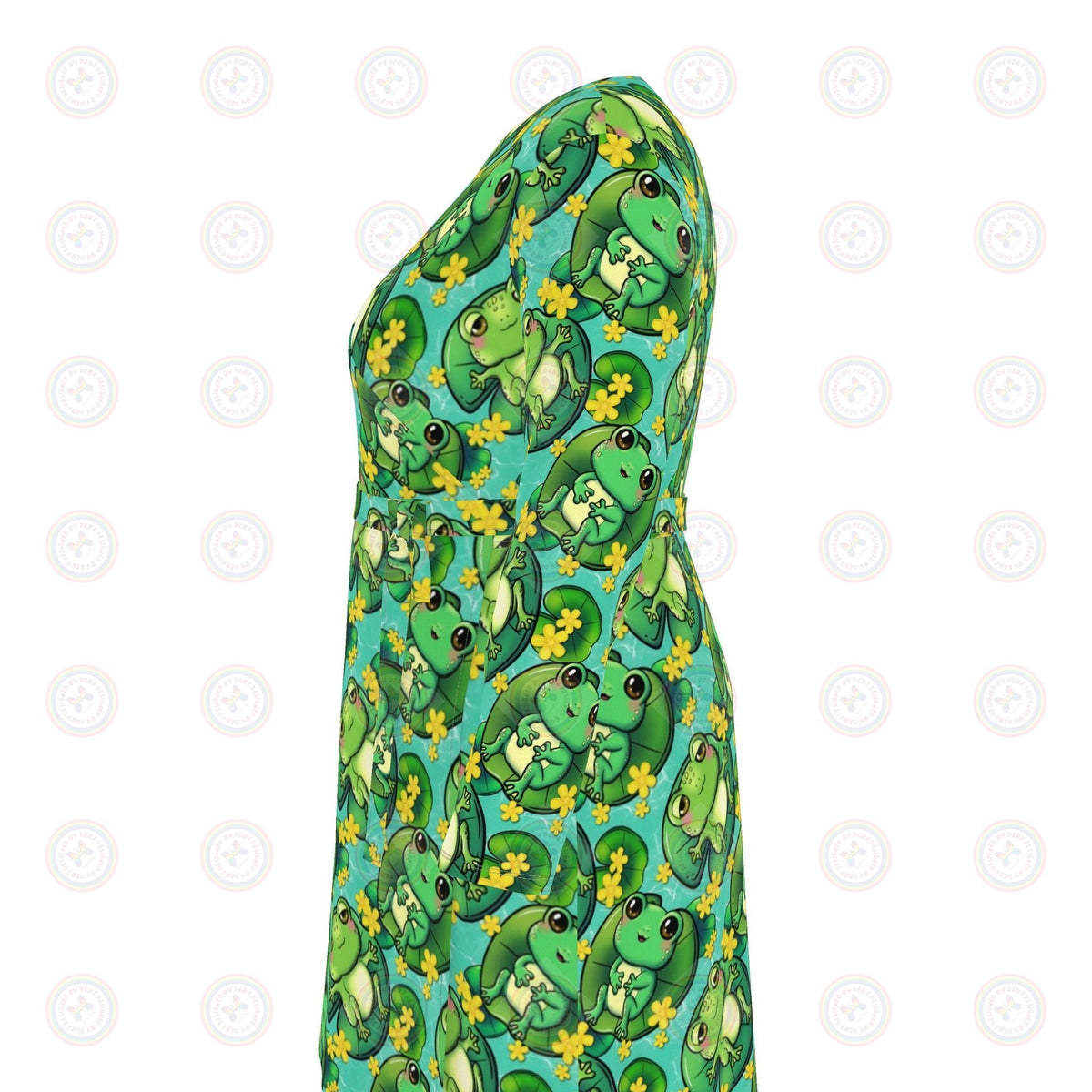 Happy frogs on Lily pads Wrap Dress UK 4 -26