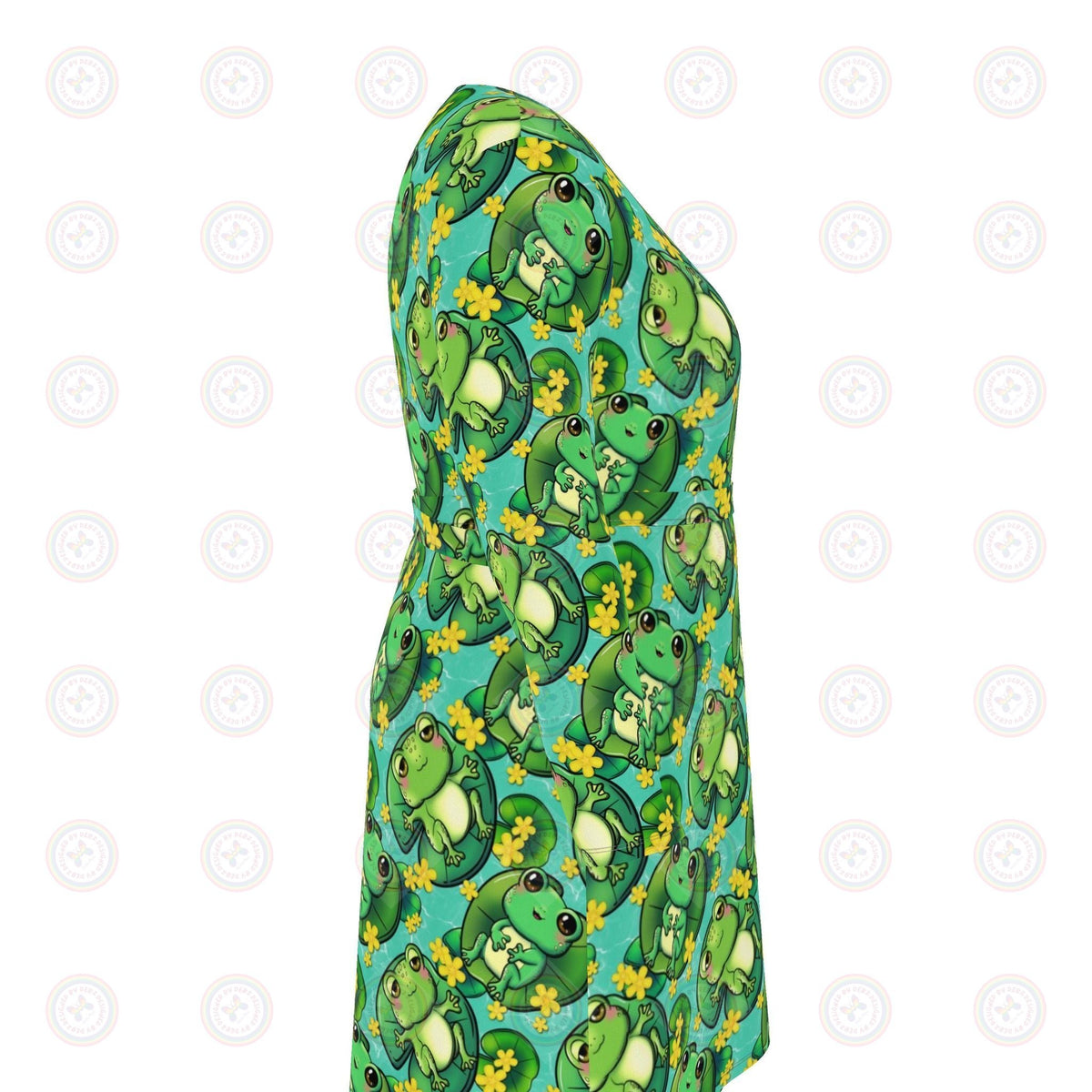 Happy frogs on Lily pads Wrap Dress UK 4 -26