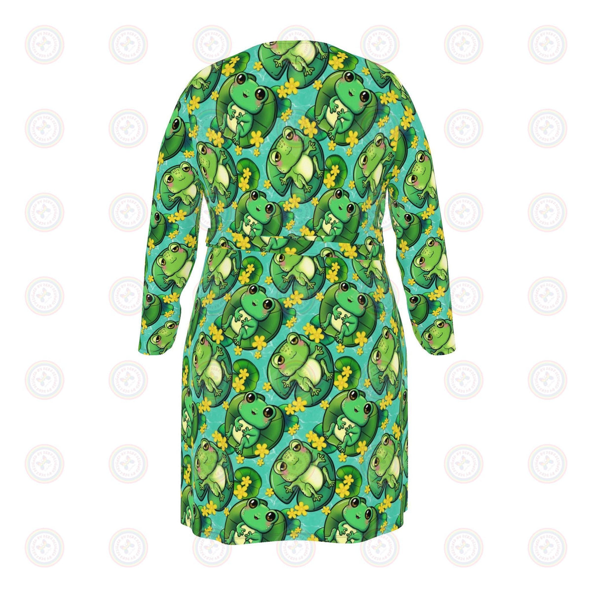 Happy frogs on Lily pads Wrap Dress UK 4 -26