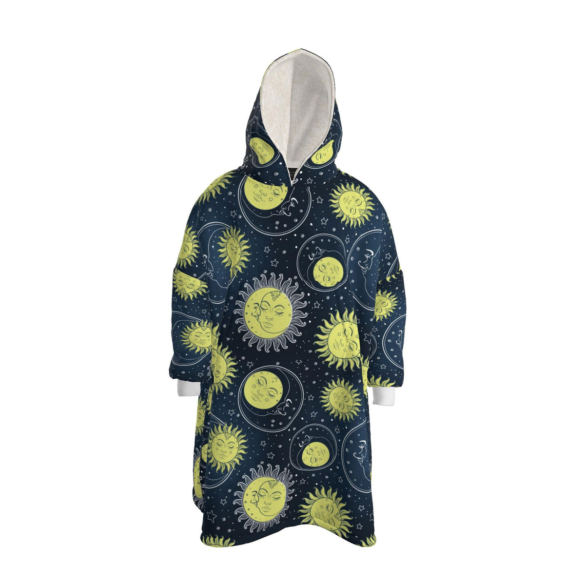 Retro 90's Vintage Stars and Moons Hoodie Blanket