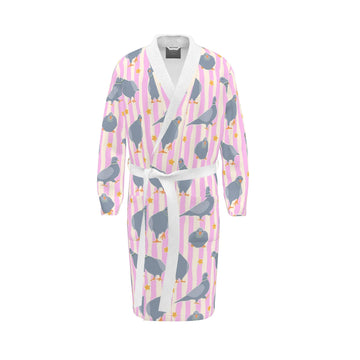Pink Pigeon Party Terry Towelling Dressing Gown