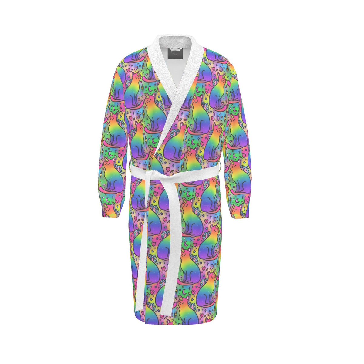 Rainbow Unicorn Fairy Cats Terry Towelling Dressing Gown | Made in the UK