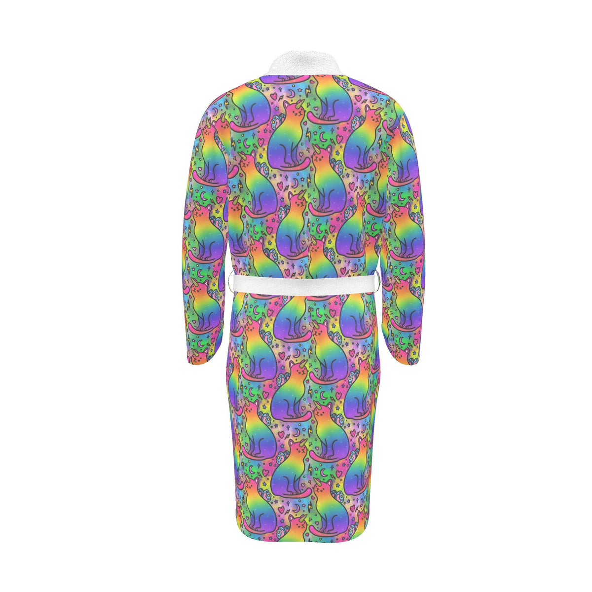 Rainbow Unicorn Fairy Cats Terry Towelling Dressing Gown | Made in the UK