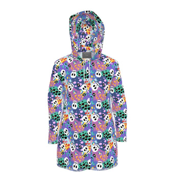 Womens Hooded Leopard Print Skulls Rain Mac | Made in the UK