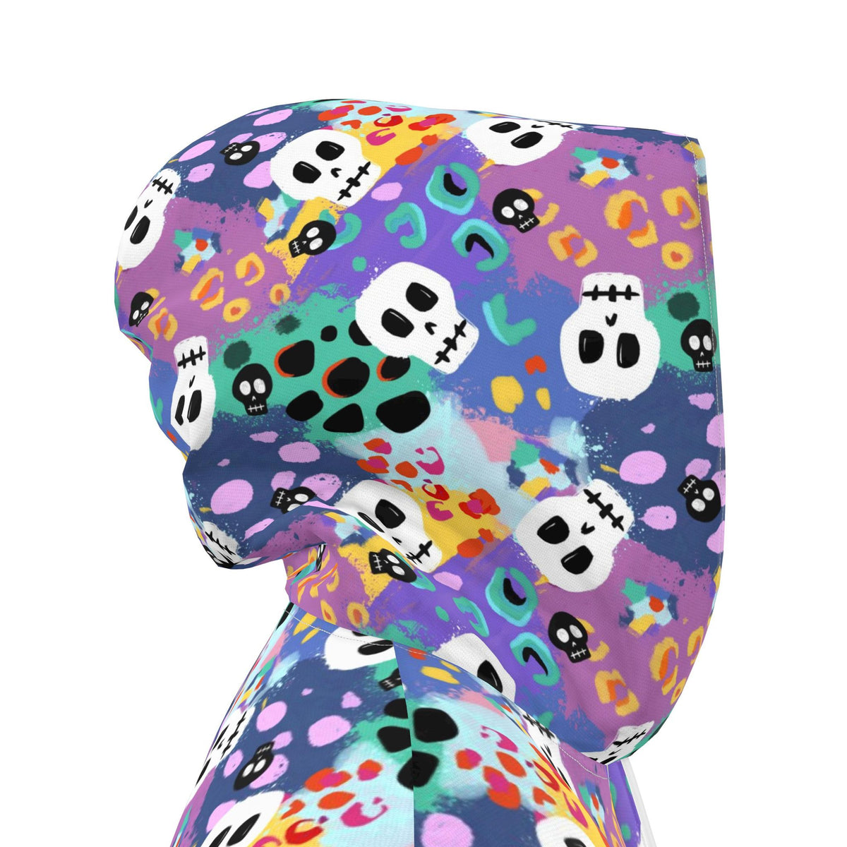 Womens Hooded Leopard Print Skulls Rain Mac | Made in the UK