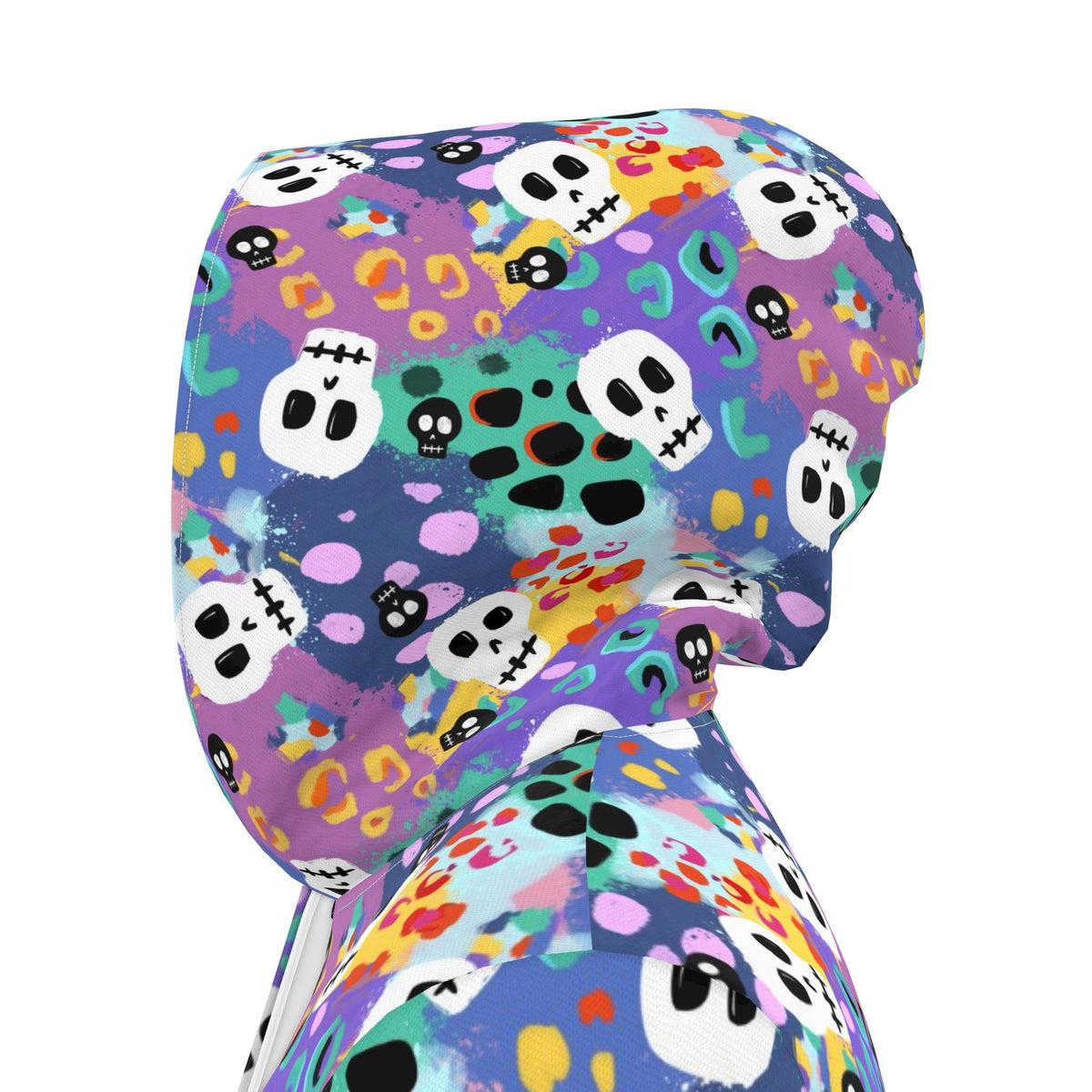 Womens Hooded Leopard Print Skulls Rain Mac | Made in the UK