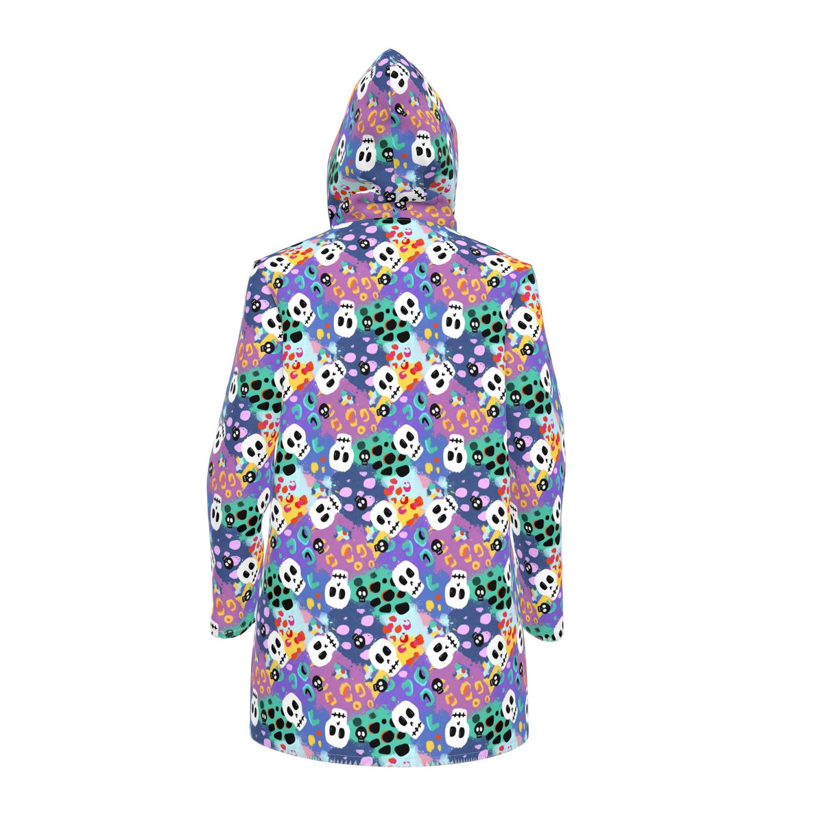 Womens Hooded Leopard Print Skulls Rain Mac | Made in the UK