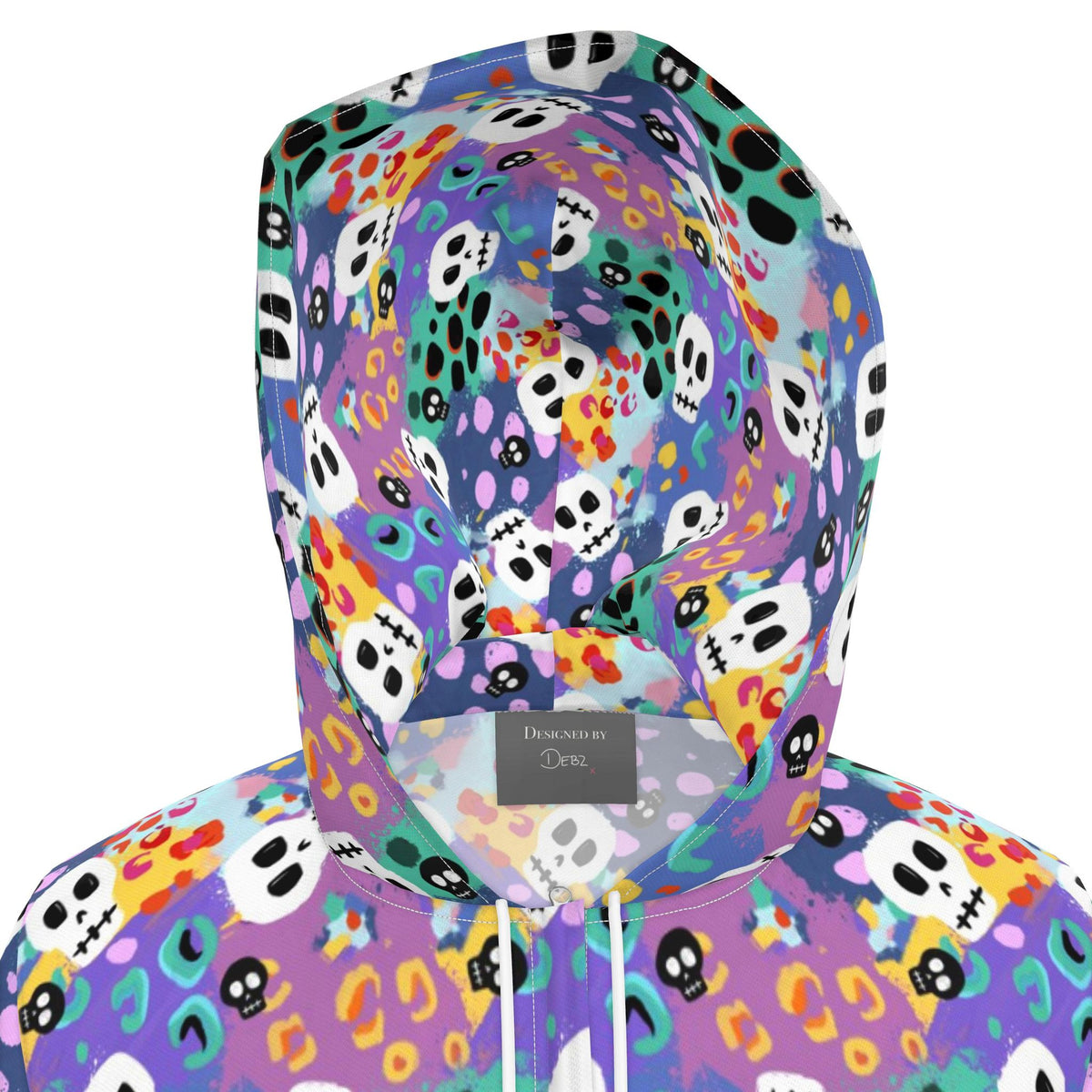 Womens Hooded Leopard Print Skulls Rain Mac | Made in the UK