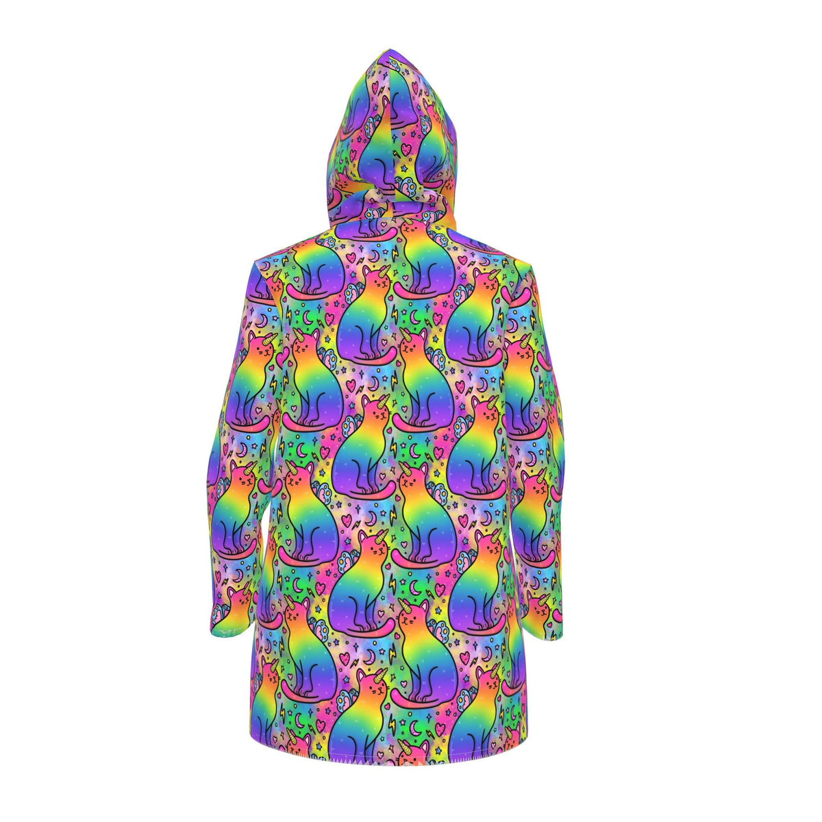 Hooded Rainbow Unicorn Fairy Cats Rain Mac | Made in the UK