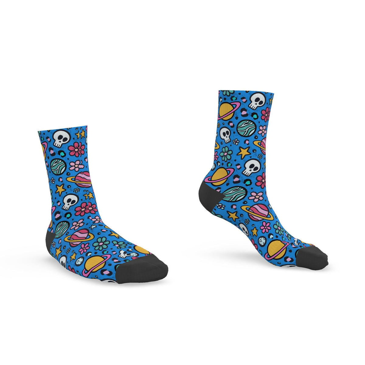 Space Skulls and Planets Socks