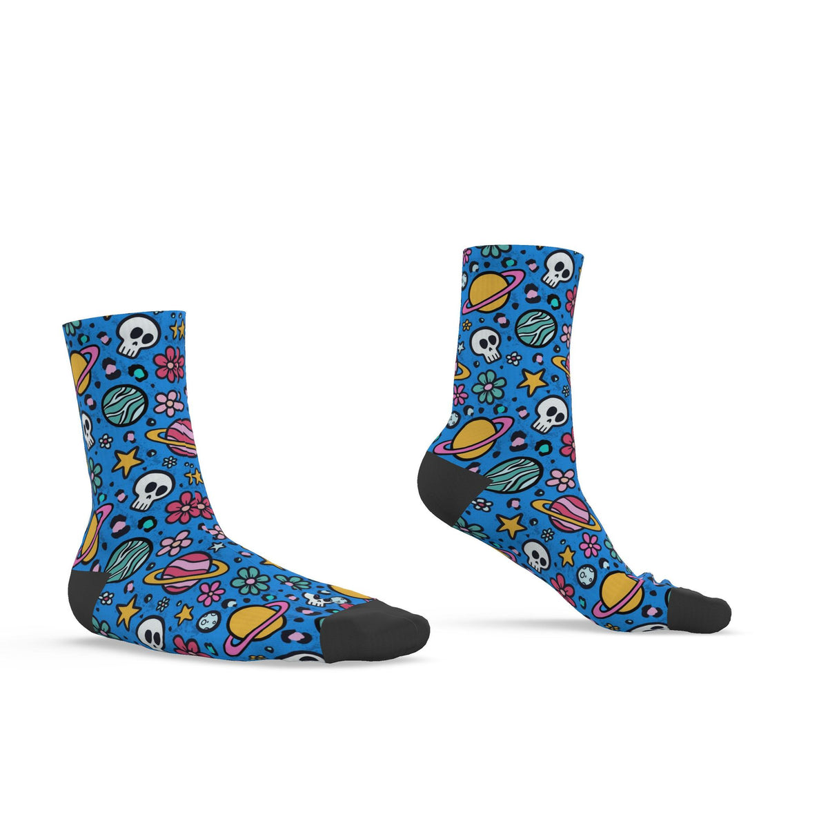 Space Skulls and Planets Socks