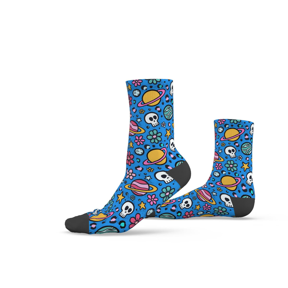 Space Skulls and Planets Socks