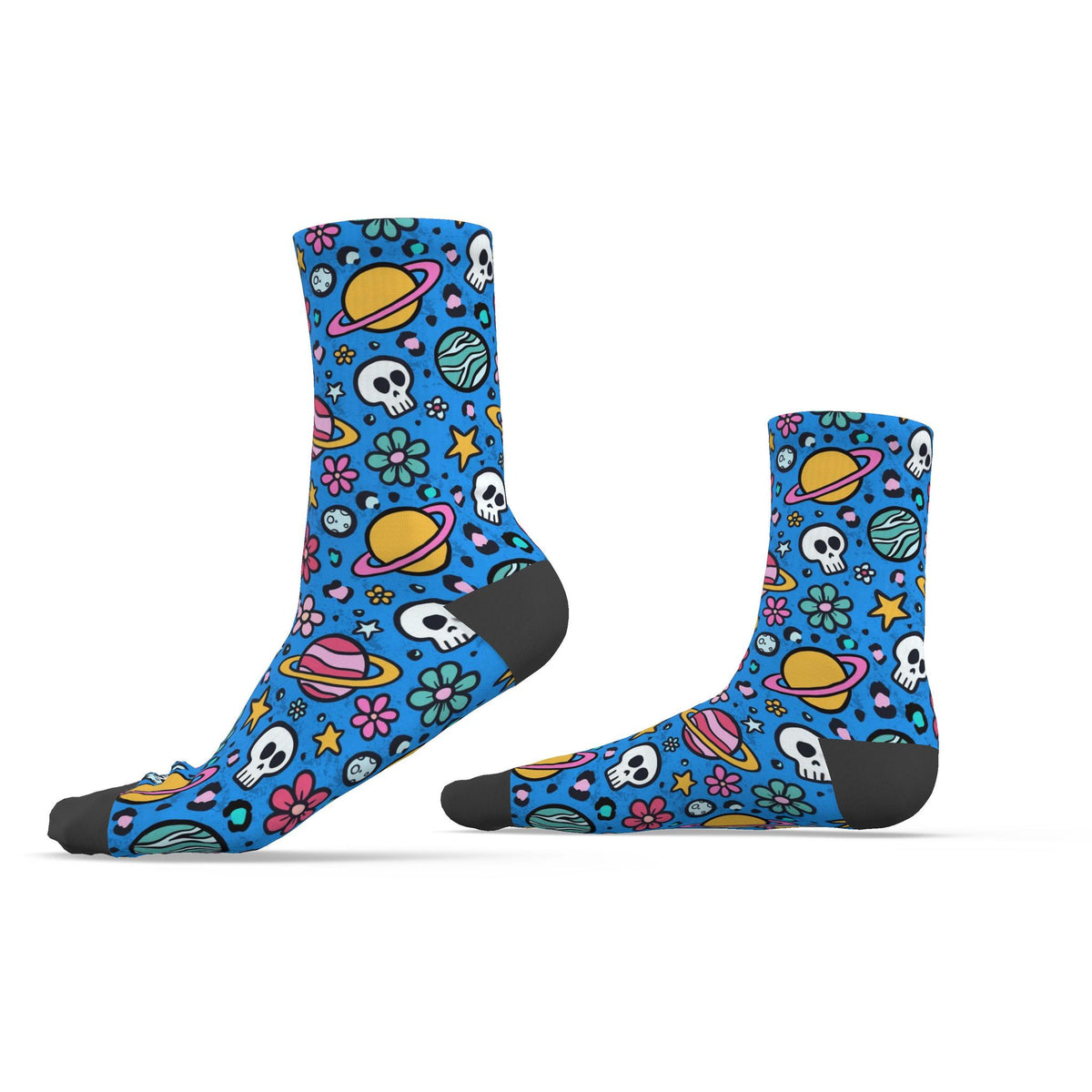 Space Skulls and Planets Socks