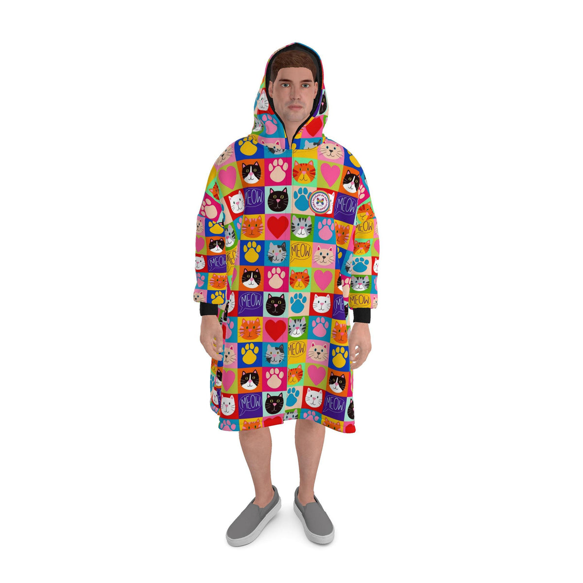 Designed by Debz X Ladybird and Roar | Patchwork Cats Waterproof Dry Changing Robe