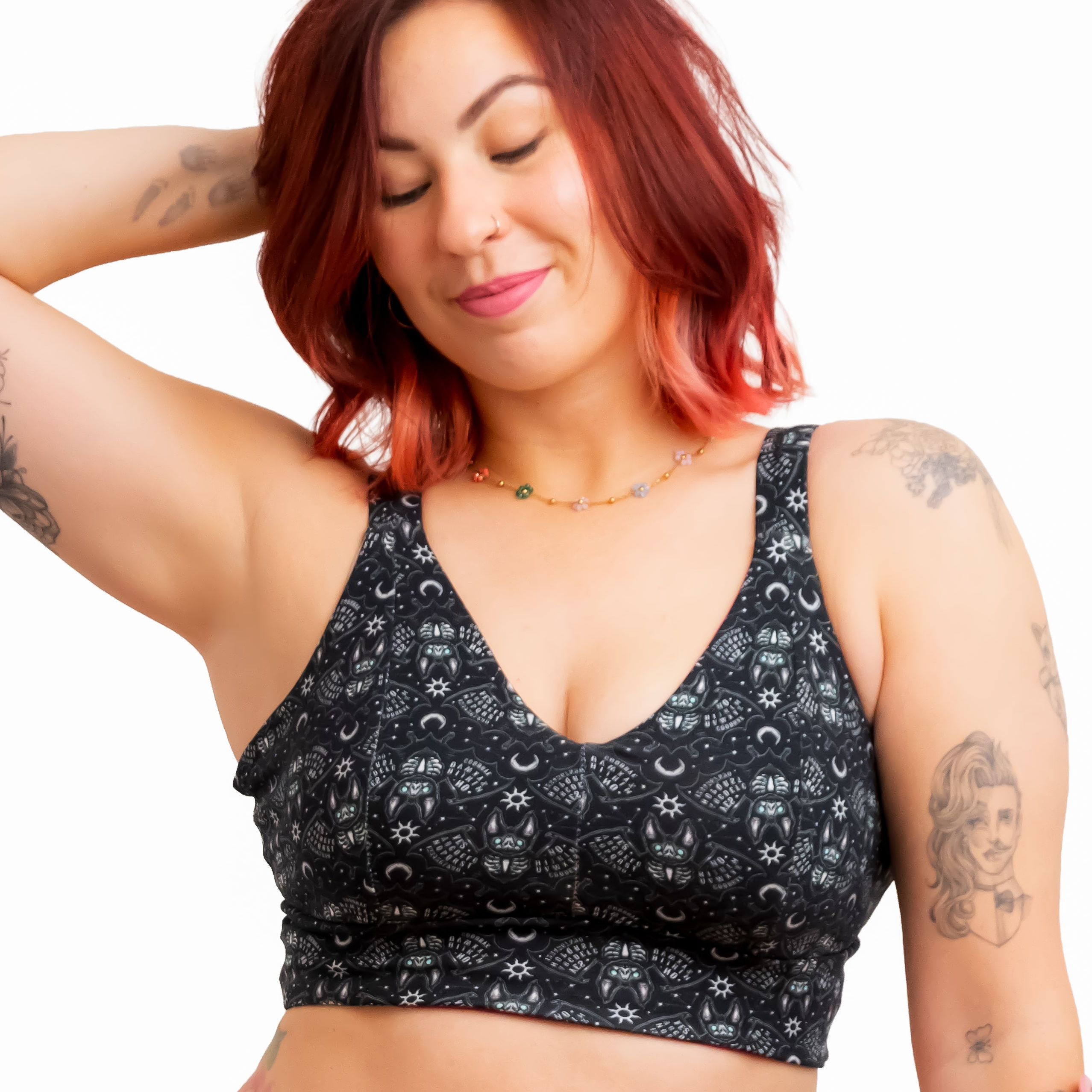 Gothic Ouija Bats | Organic Soft Cup Bra | A-O Cup