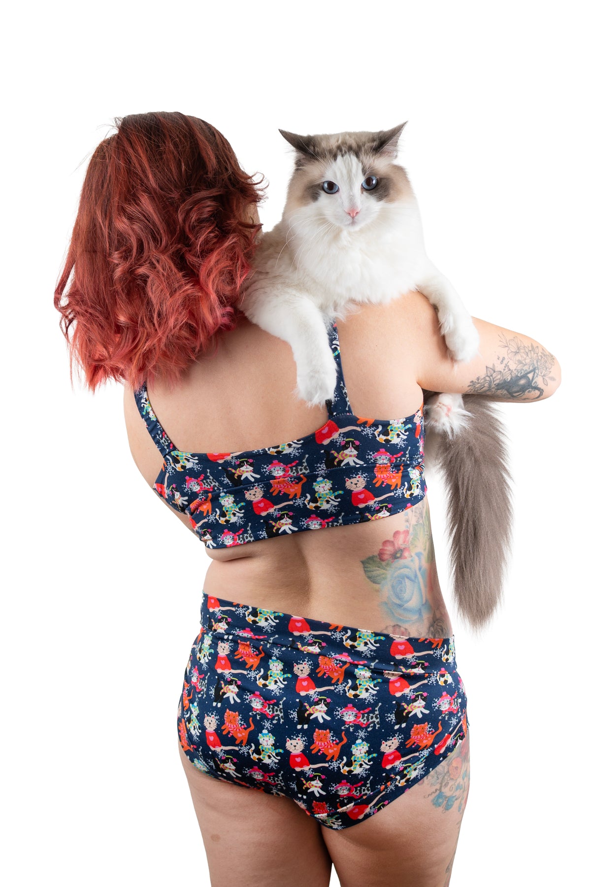 Winter Cats and Snowflakes | Organic Soft Cup Bra | A-O Cup