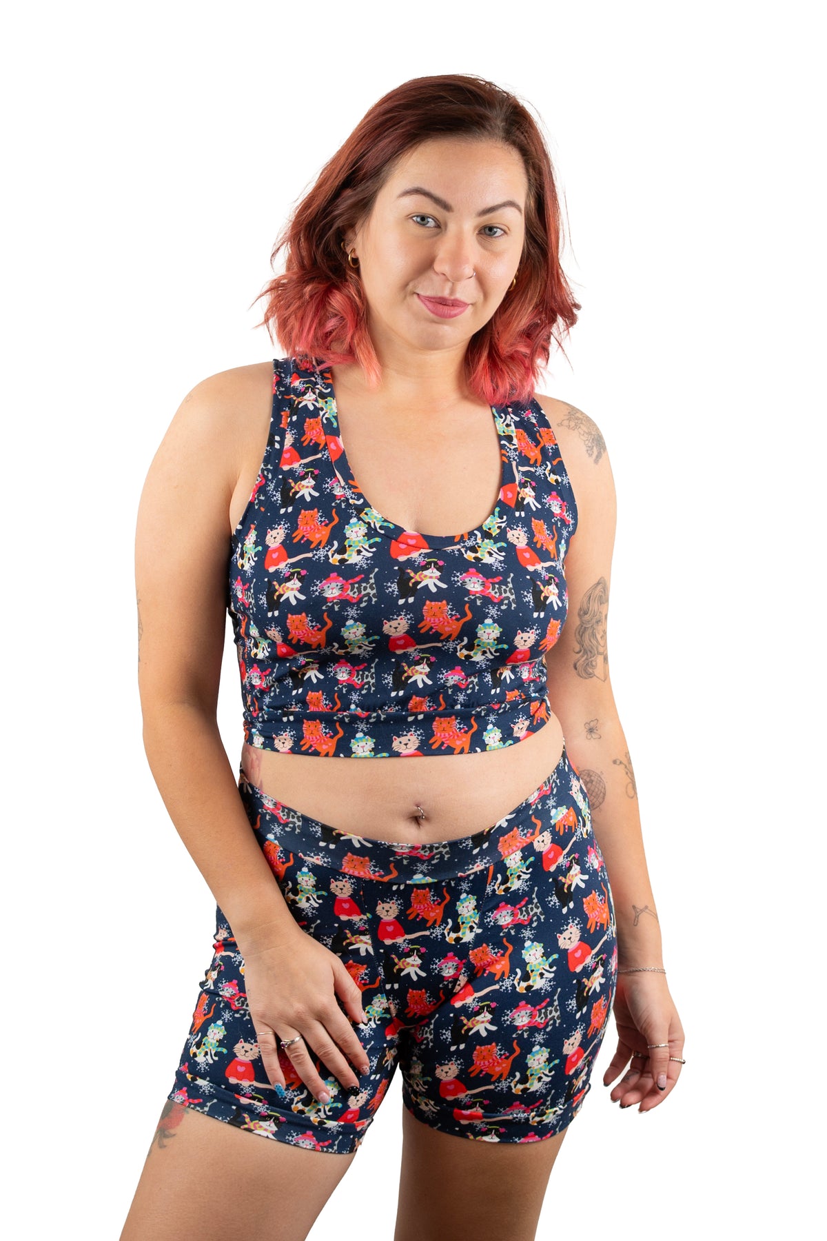 Winter Cats and Snowflakes | Unisex Organic Cotton Comfort Boxers | XS-6XL