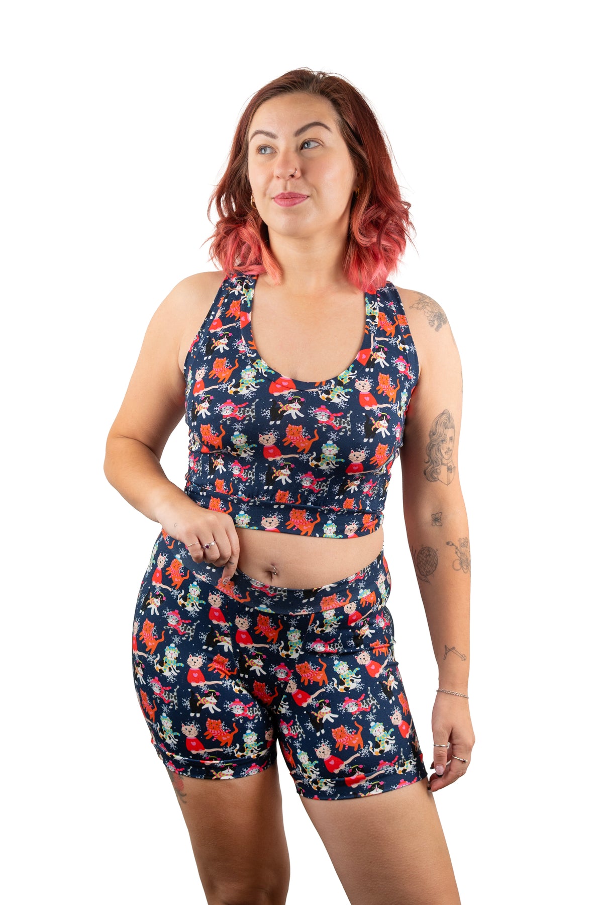 Winter Cats and Snowflakes | Unisex Organic Cotton Comfort Boxers | XS-6XL