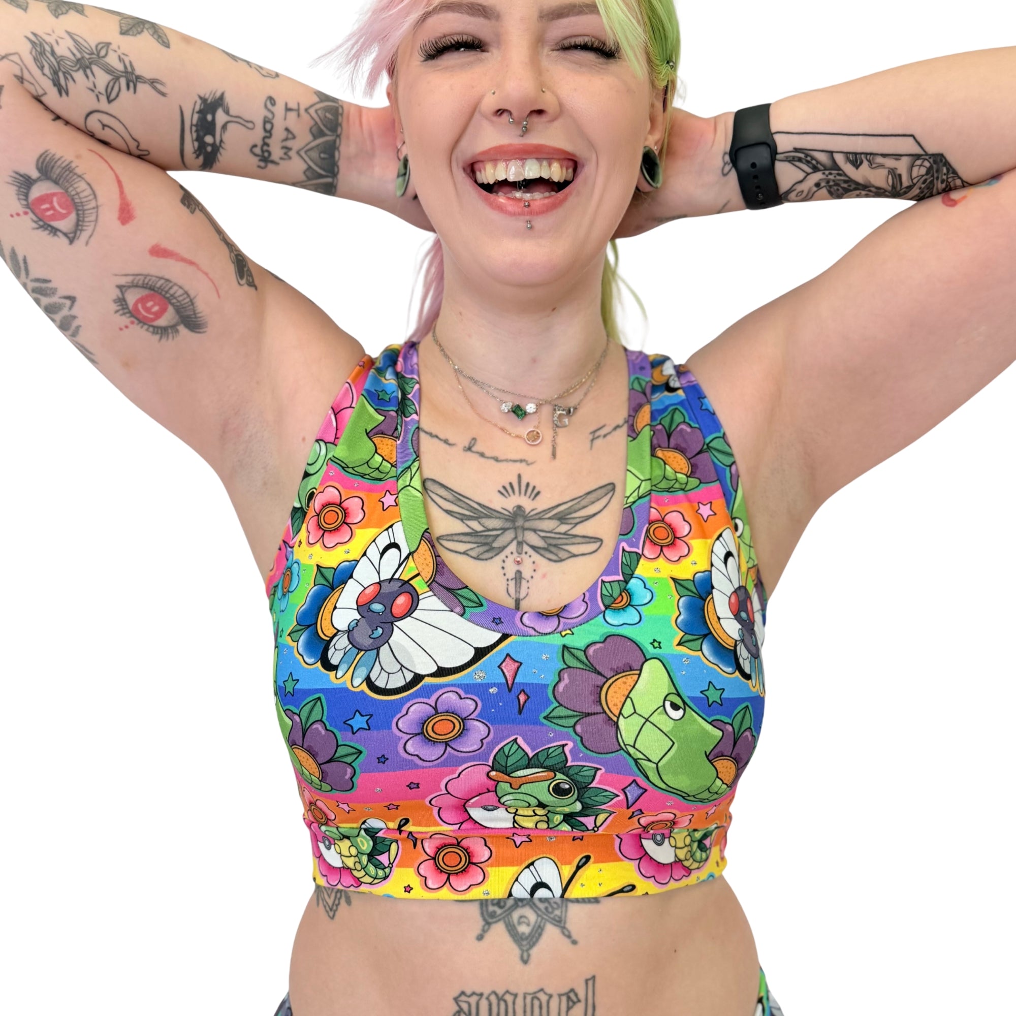 Wilde Mode Comfort Bralette by Designed By Debz featuring a floral organic cotton design with a soft, supportive fit.