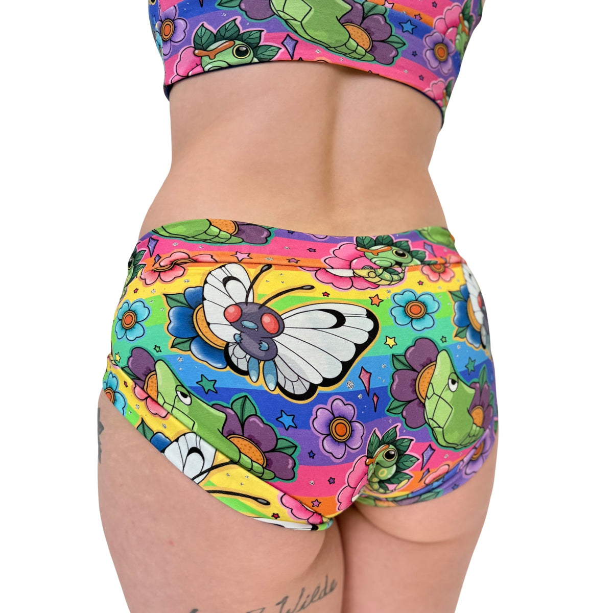 Organic cotton Comfort Briefs with a floral explosion pattern by Designed By Debz, featuring a comfortable fit and vibrant design.