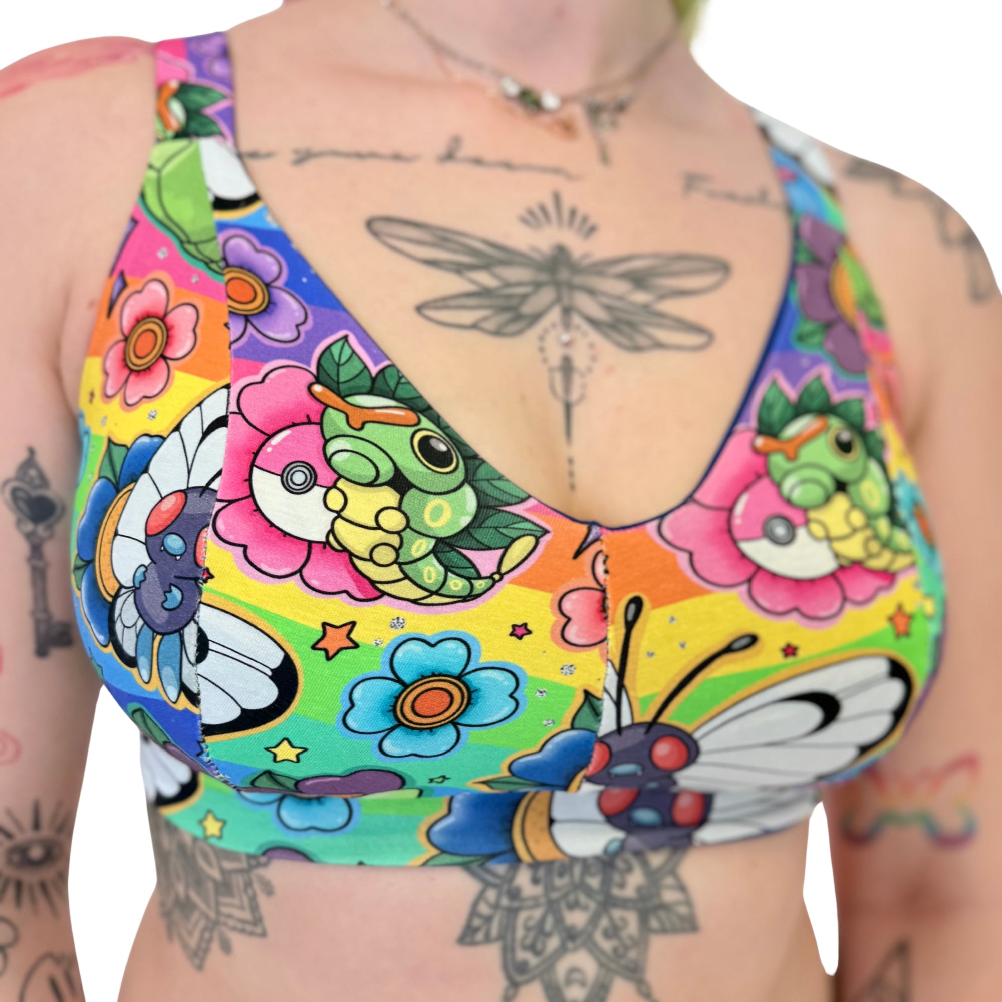Floral-patterned Wilde Mode Comfort Bra by Designed By Debz in organic cotton, featuring soft, supportive design with floral print.