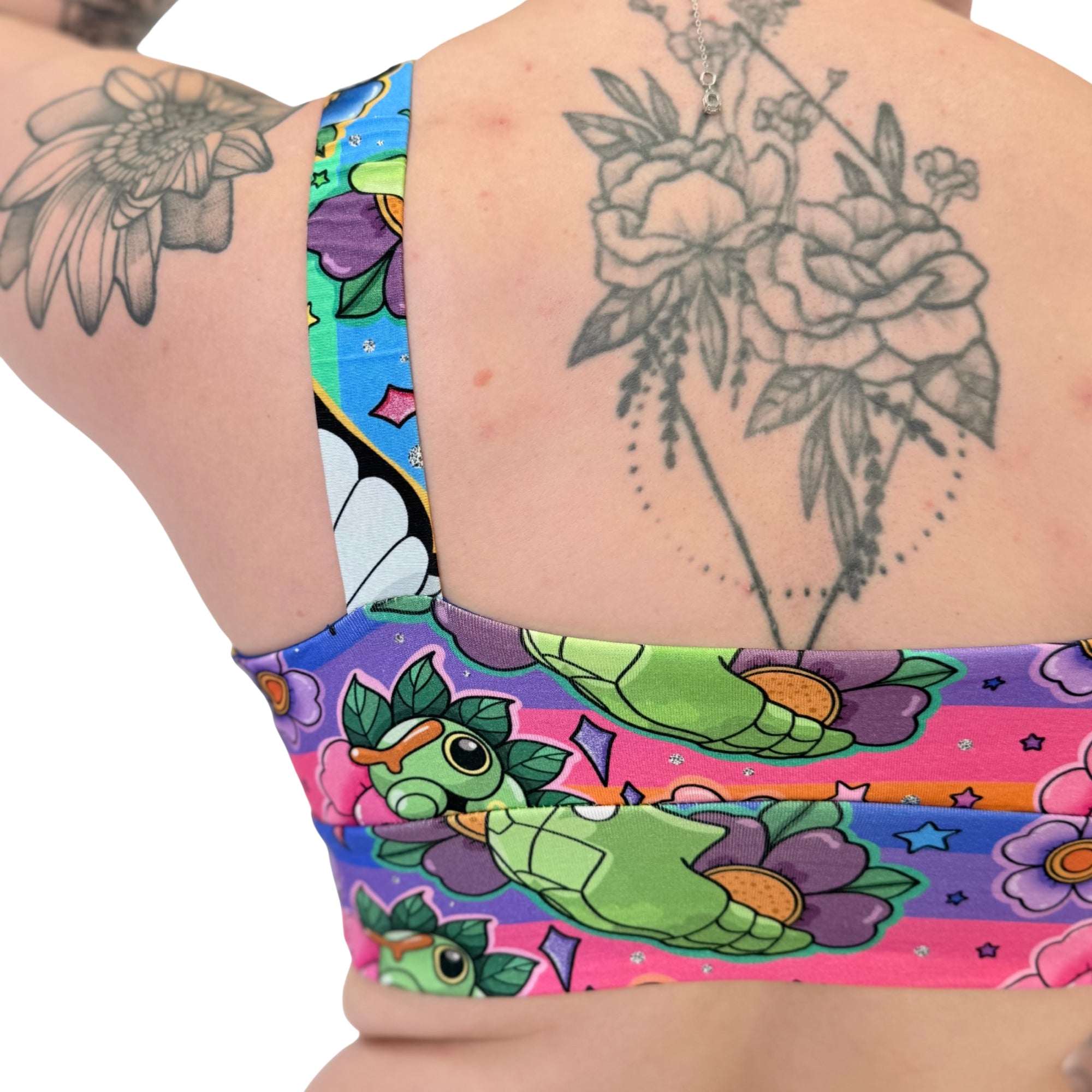 Floral pattern Wilde Mode Comfort Bra by Designed By Debz made from organic cotton, featuring soft, supportive design.
