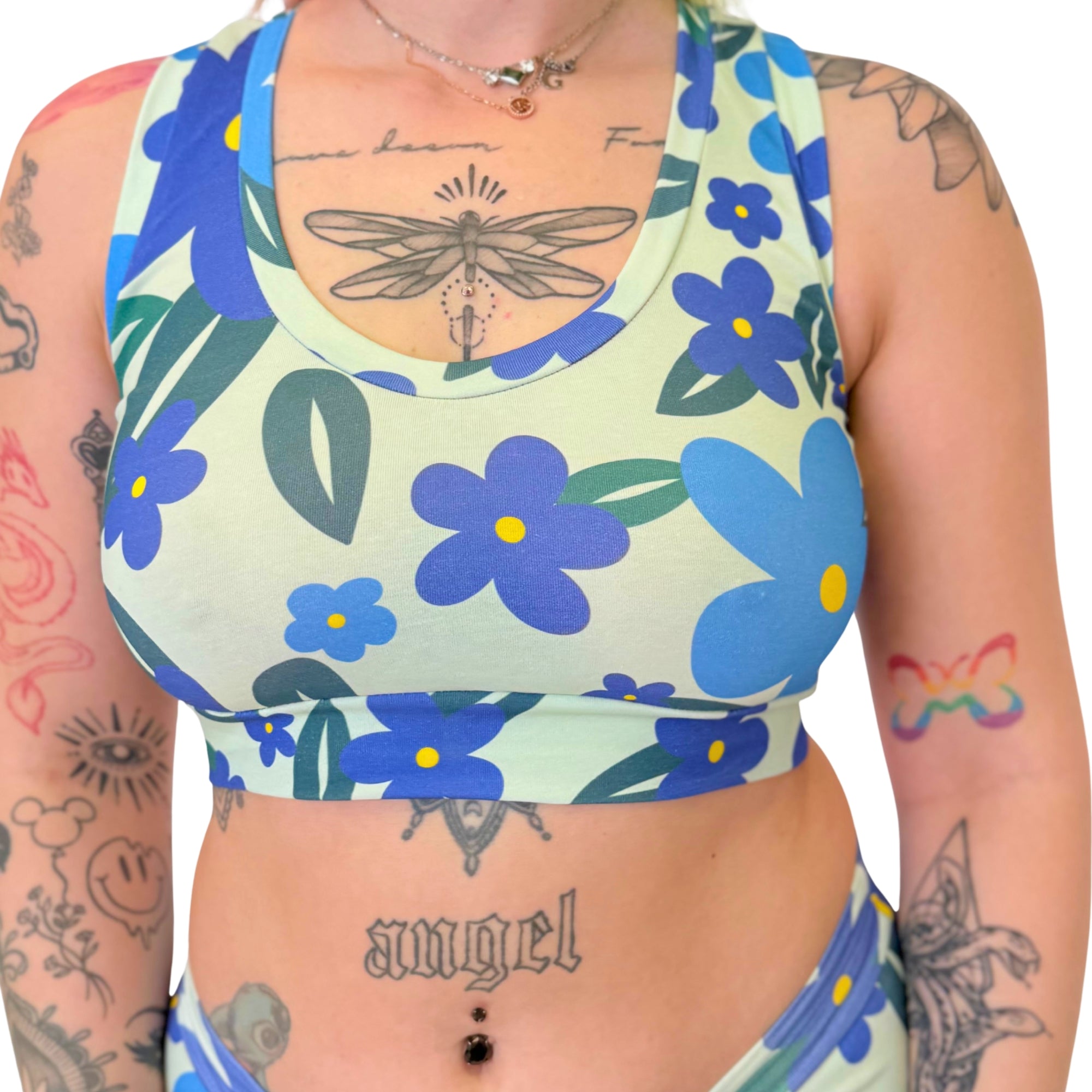 DBD Comfort Bralette |Retro Bloom Floral Pop | Organic Cotton