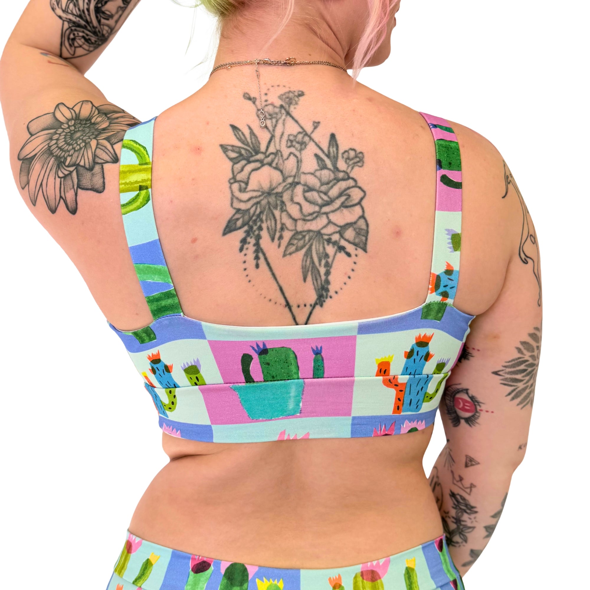 DBD Comfort Bra | Patchwork Cactus Print | Organic Cotton