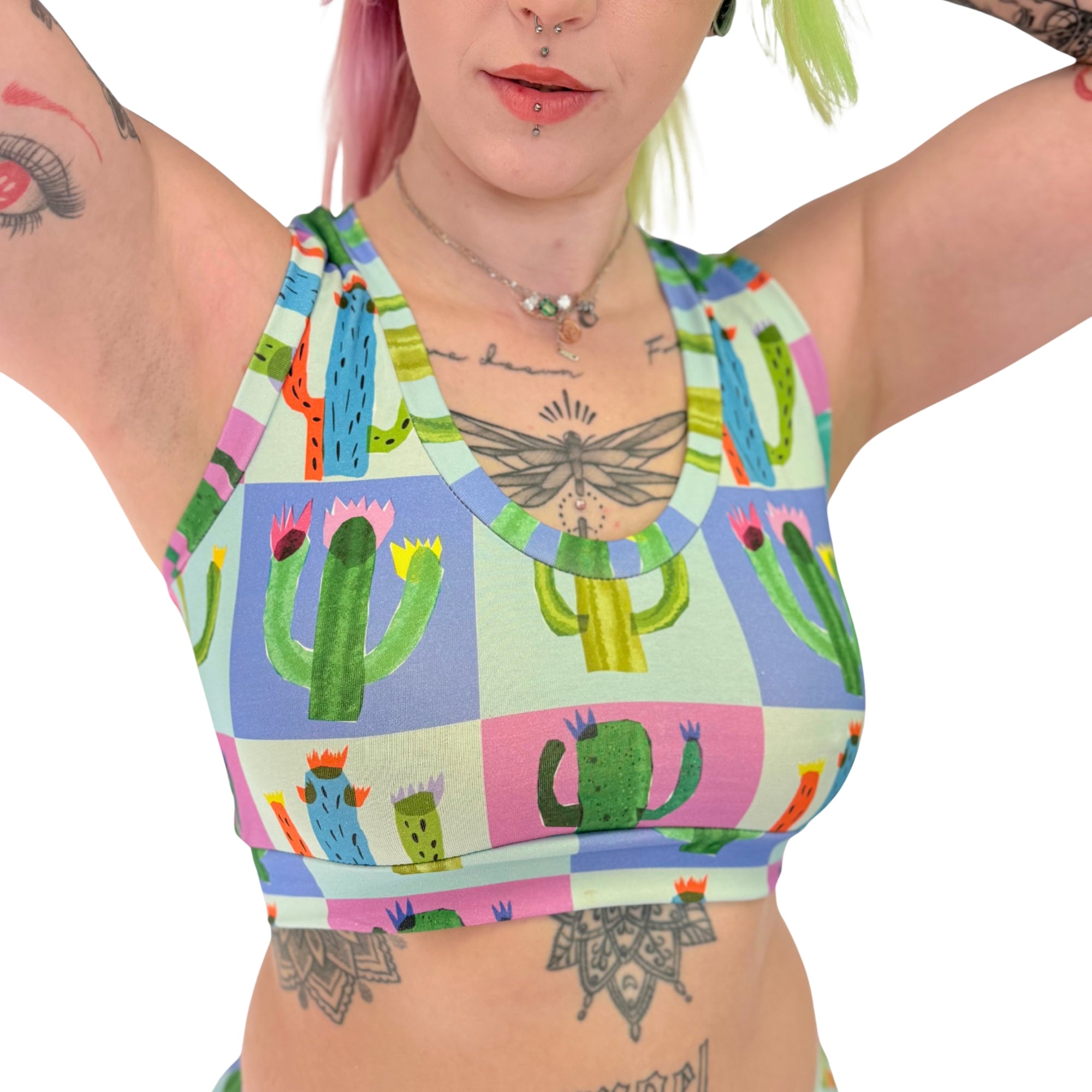 DBD Comfort Bralette | Patchwork Cactus | Organic Cotton