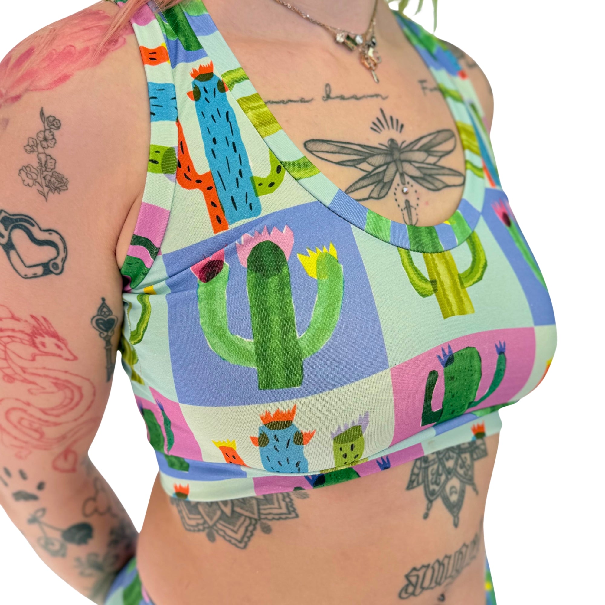 DBD Comfort Bralette | Patchwork Cactus | Organic Cotton