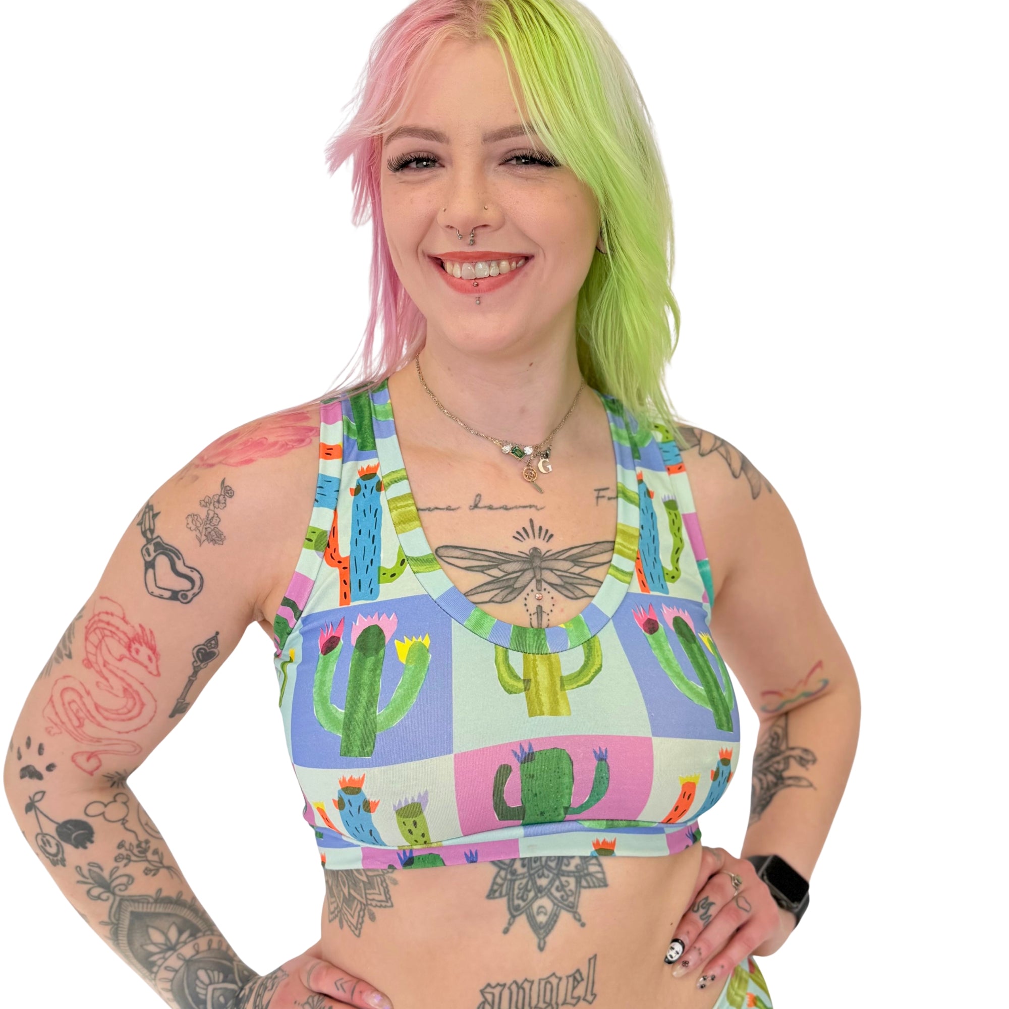 DBD Comfort Bralette | Patchwork Cactus | Organic Cotton