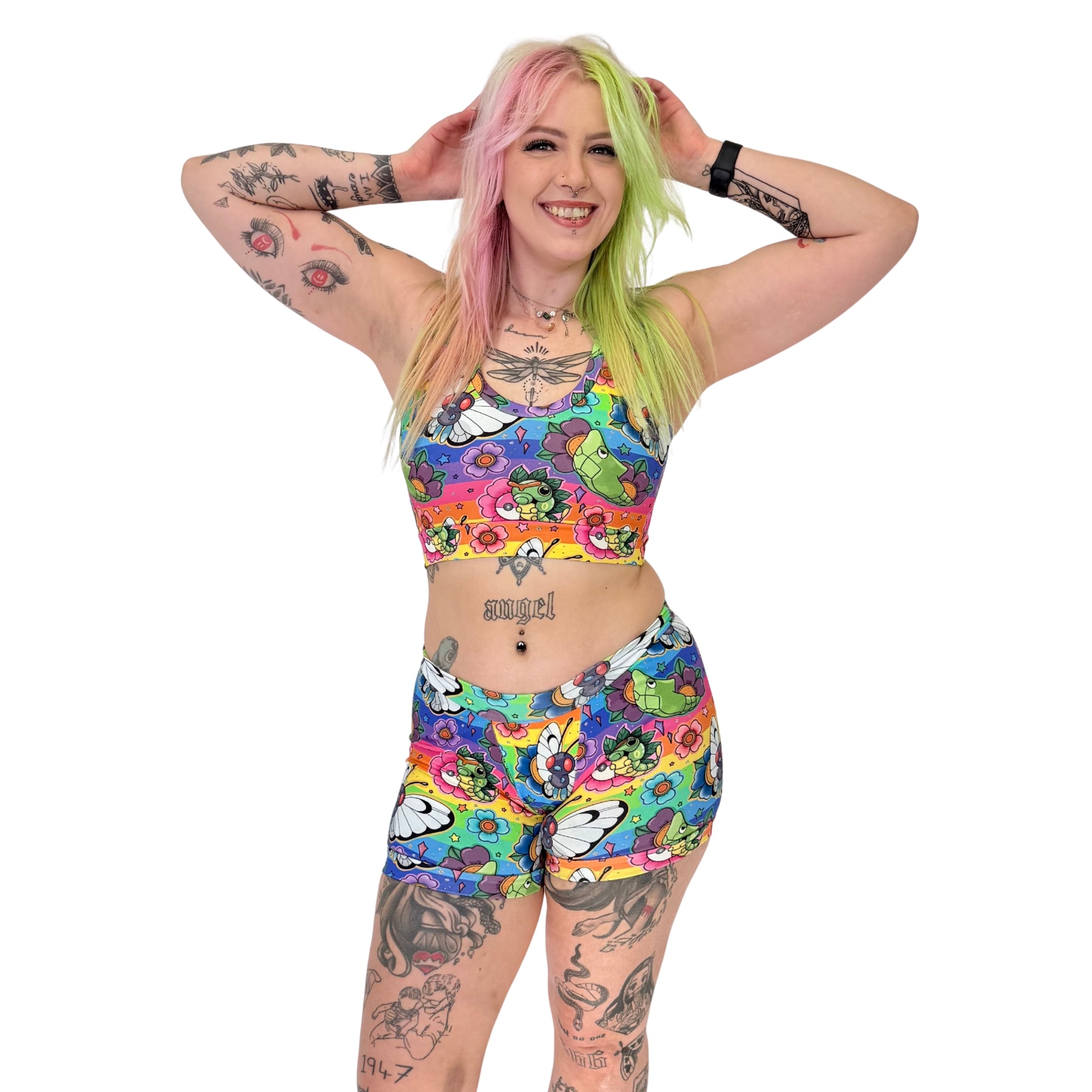 Organic cotton Comfort Boxers by Designed By Debz featuring a vibrant floral explosion pattern.