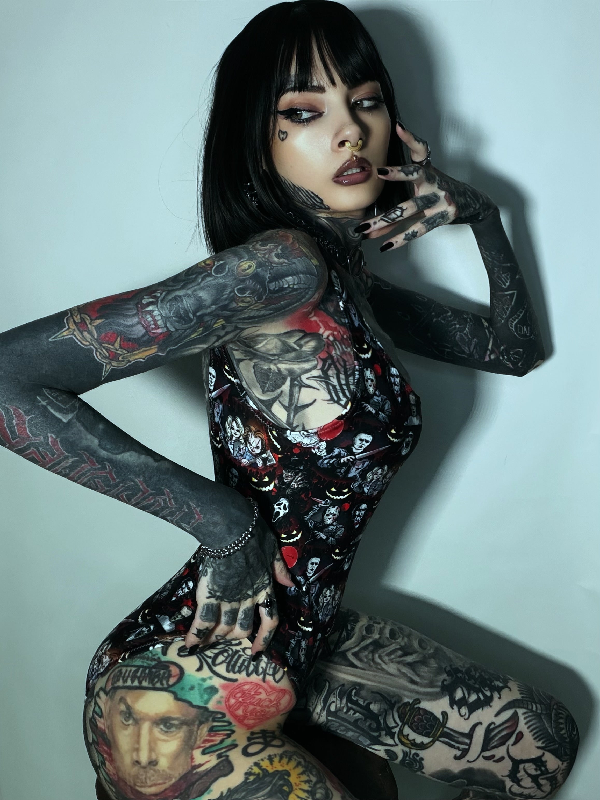 Serial Killers Delight | Gothic One-Piece Swimsuit | UPF 50+ Recycled | XS–3XL