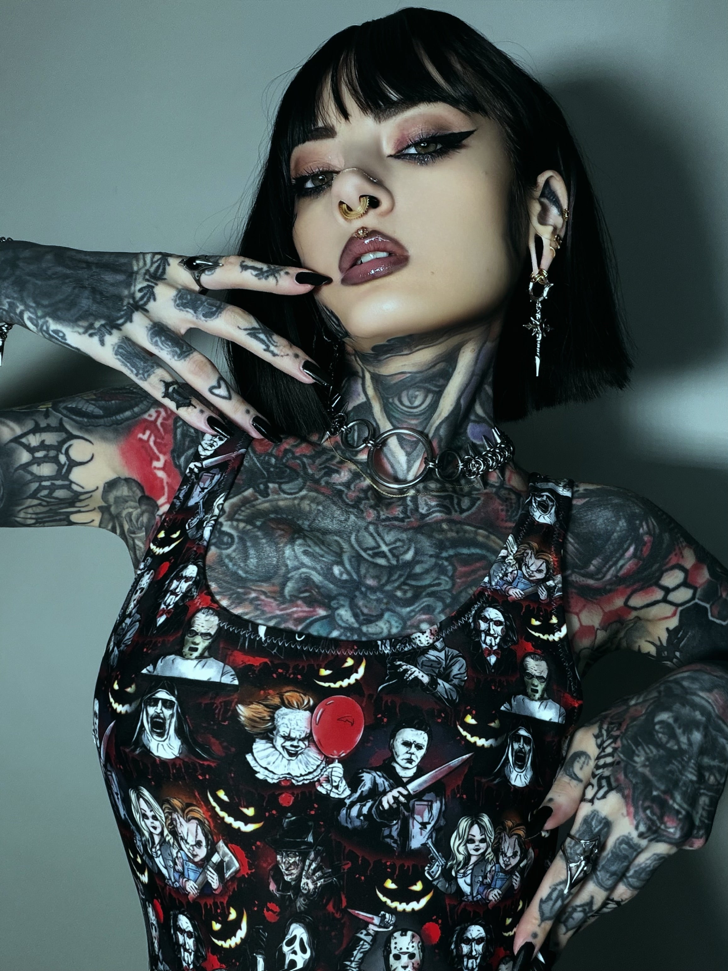 Serial Killers Delight | Gothic One-Piece Swimsuit | UPF 50+ Recycled | XS–3XL