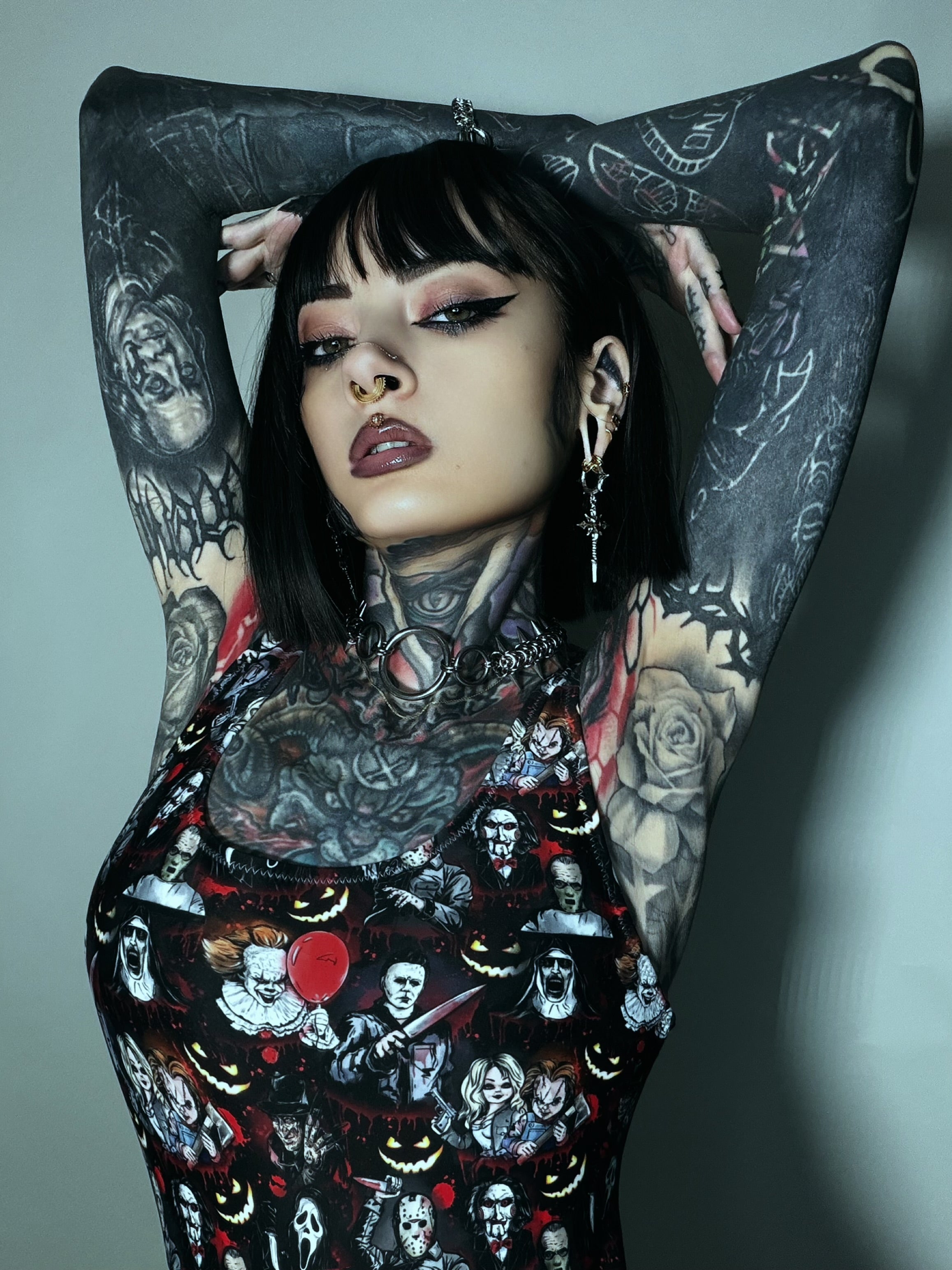 Serial Killers Delight | Gothic One-Piece Swimsuit | UPF 50+ Recycled | XS–3XL
