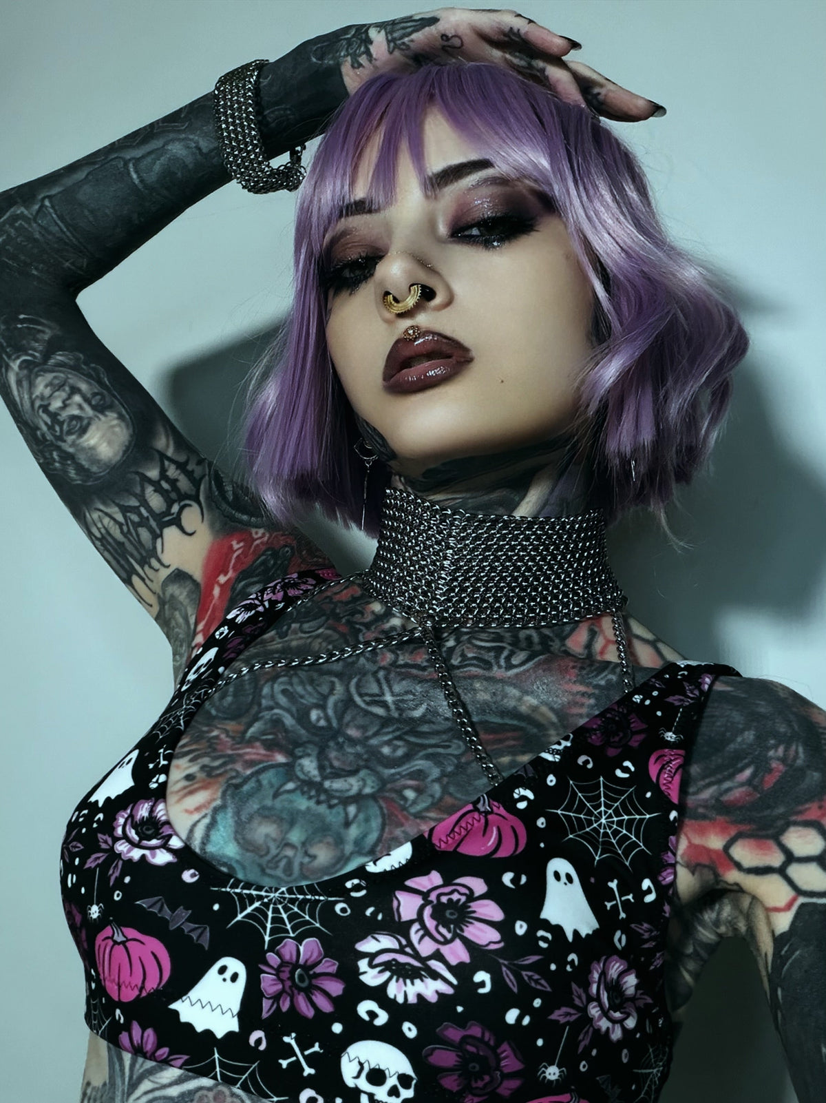High-Waisted Bikini | Halloween in Pink | Recycled Swimwear