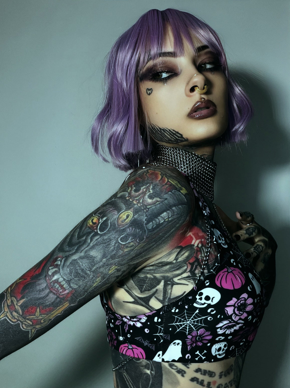 High-Waisted Bikini | Halloween in Pink | Recycled Swimwear