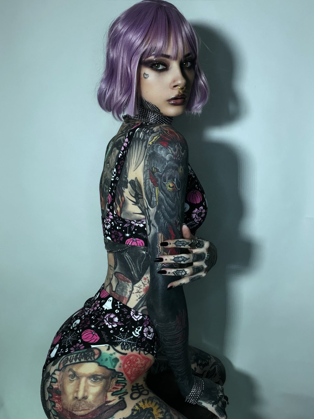 High-Waisted Bikini | Halloween in Pink | Recycled Swimwear