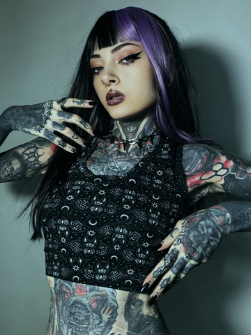 Ouija Bats Comfort Bralette | Organic Cotton | Handmade in the UK | 3XS-10XL