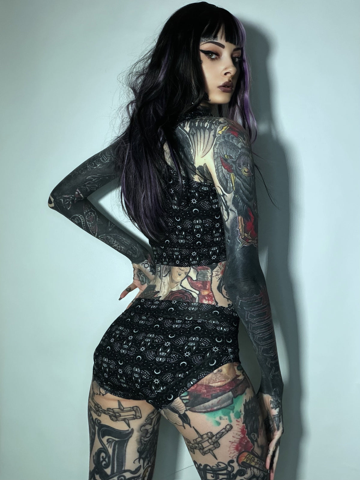 Ouija Bats Comfort Bralette | Organic Cotton | Handmade in the UK | 3XS-10XL