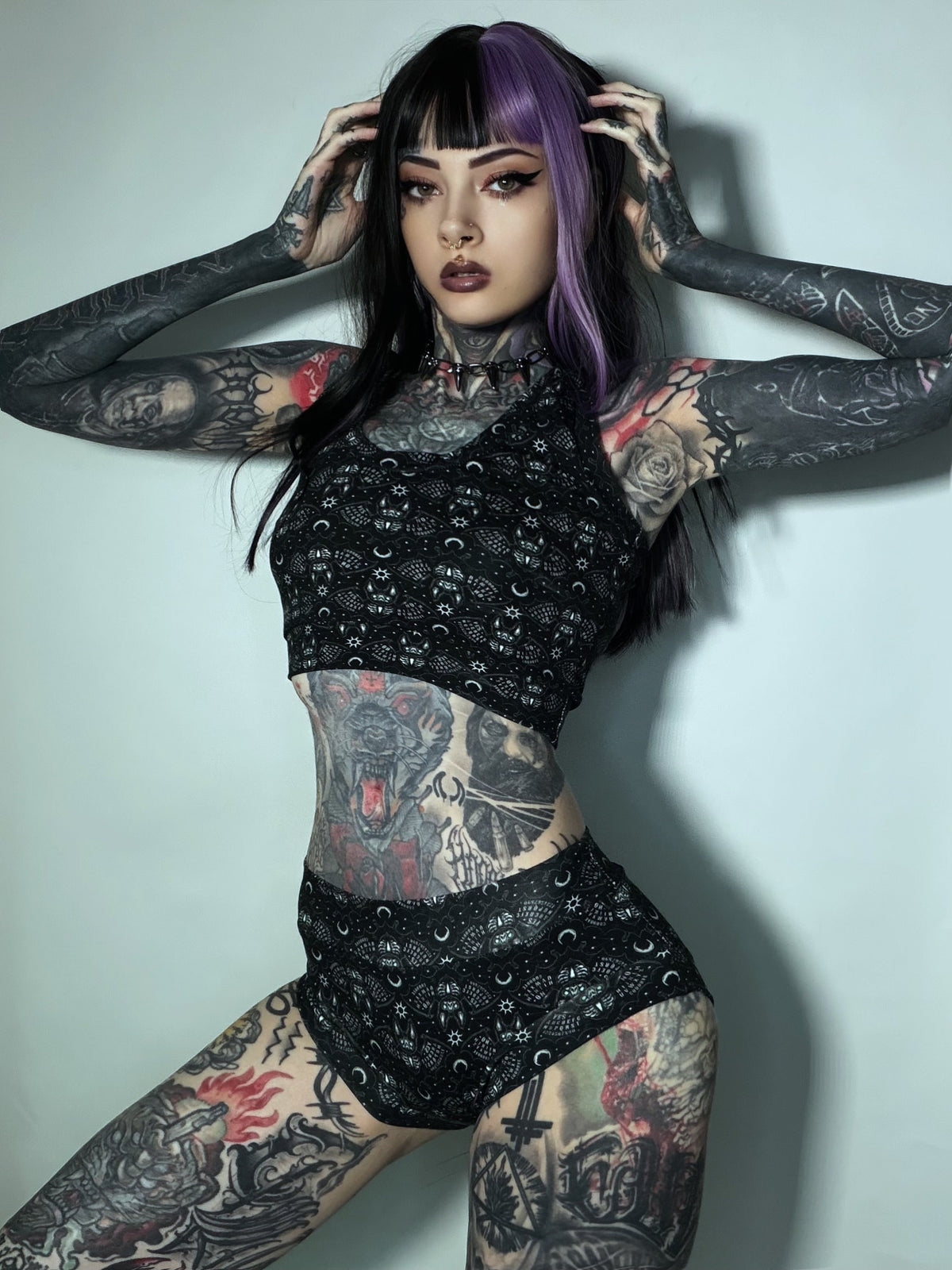 Ouija Bats Comfort Bralette | Organic Cotton | Handmade in the UK | 3XS-10XL