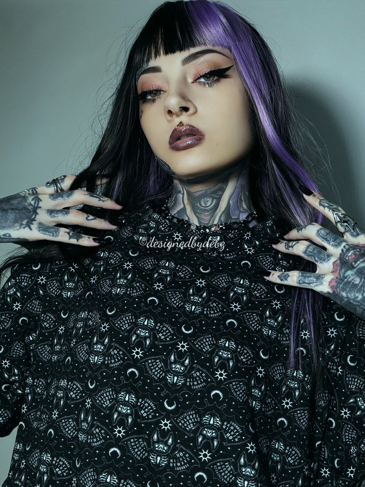 Ouija Bats Smock Dress | Handmade in the UK | XS-4XL | Limited Edition