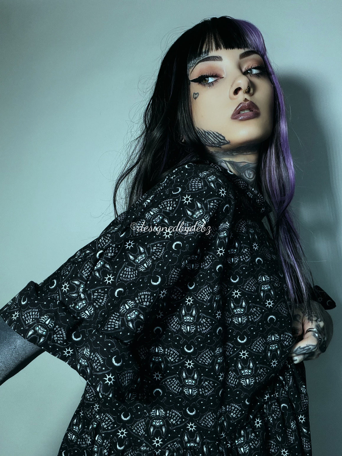 Ouija Bats Smock Dress | Handmade in the UK | XS-4XL | Limited Edition