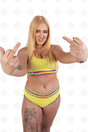 Wilde Mode Rainbow Brights | Yellow | Organic Cotton | Handmade in the UK | 3XS-10XL